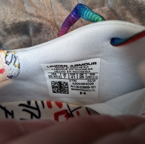 UnderArmour Forge RC Pride Stand 4 Equality Multicolor shoes Size Men' 8 | W 9.5 - Picture 5 of 6